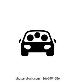 Carpool Vector Icon Design On White Background Perfect For Traffic Signs