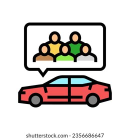 vector de icono de color ambiental de carpooling. señal ambiental de carpooling. ilustración de símbolo aislado
