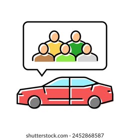 carpooling environmental color icon vector. carpooling environmental sign. isolated symbol illustration