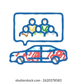 carpooling environmental doodle icon sketch vector. carpooling environmental sign. isolated symbol illustration