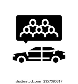 vector de icono de glifo ambiental de carpooling. señal ambiental de carpooling. ilustración de símbolo aislado