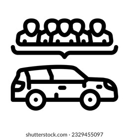 carpooling environmental line icon vector. carpooling environmental sign. isolated contour symbol black illustration