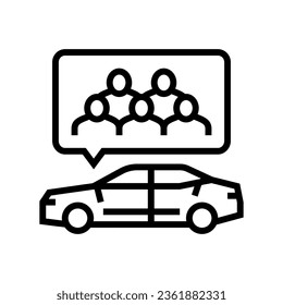 carpooling environmental line icon vector. carpooling environmental sign. isolated contour symbol black illustration