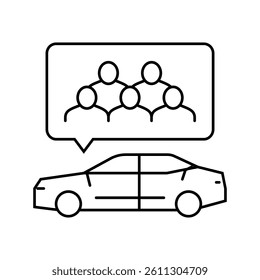 carpooling environmental line icon vector. carpooling environmental sign. isolated contour symbol black illustration