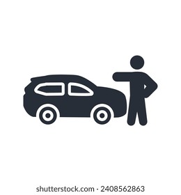 Icono de Carpooling. vector.Curso editable.Signo de estilo lineal para uso de diseño web,logotipo.Ilustración de símbolo.