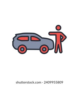 Carpooling icon. vector.Editable stroke.linear style sign for use web design,logo.Symbol illustration.