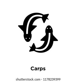 Carps icon vector isolated on white background, logo concept of Carps sign on transparent background, filled black symbol