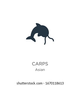 Vector de icono de carpas. Icono de carpas planas de moda de la colección asiática aislada en fondo blanco. La ilustración vectorial se puede utilizar para diseño gráfico web y móvil, logotipo, eps10
