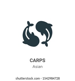 Carps vector icon on white background. Flat vector carps icon symbol sign from modern asian collection for mobile concept and web apps design.