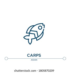 carps vector line icon. Simple element illustration. carps outline icon from asian concept. Can be used for web and mobile
