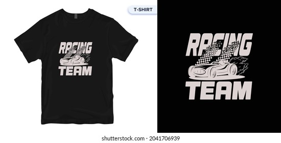 Car-Racing-Typography 3 t-shirt design. Vector print, typography, Halloween, Christmas, poster, Holiday, print, emblem. Global swatches.  svg