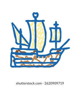 carrack ancient ship doodle icon sketch vector. carrack ancient ship sign. isolated symbol illustration