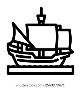 carrack ancient ship line icon vector. carrack ancient ship sign. isolated contour symbol black illustration