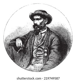 Carrel Valtournenche, vintage gravada ilustração. Le Tour du Monde, Travel Journal, (1872). 