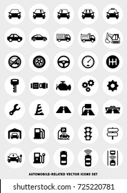car-related icon set