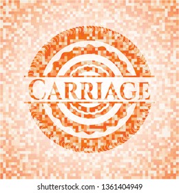 Carriage abstract orange mosaic emblem