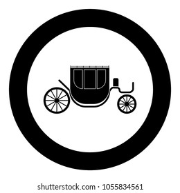 Carriage black icon in circle