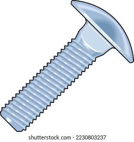 Carriage Bolt Fastener Vector Illustration