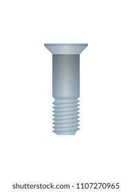 Carriage bolt isolated on white background. Construction hardware, metalwork accessory vector illustration.