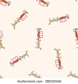 Carriage , cartoon seamless pattern background