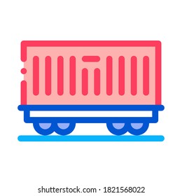 carriage container transportation icon vector. carriage container transportation sign. color symbol illustration