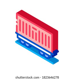 vector de icono de transporte de contenedor de transporte. signo de transporte isométrico de contenedor de transporte de carro. ilustración de símbolo aislado de color