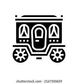 carriage fairy tale transport glyph icon vector. carriage fairy tale transport sign. isolated contour symbol black illustration