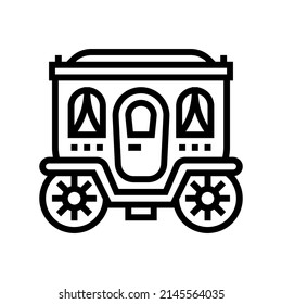 carriage fairy tale transport line icon vector. carriage fairy tale transport sign. isolated contour symbol black illustration