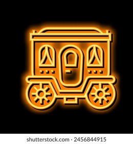 carriage fairy tale transport neon light sign vector. carriage fairy tale transport illustration