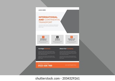 carriage flyer design template. business transportation service flyer design. 
a4 template, brochure design, cover, flyer, poster, print-ready