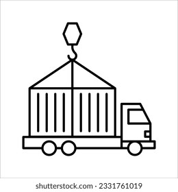 Carriage of goods icon. Freight transportation and logistics line icon, vector illustration on white background