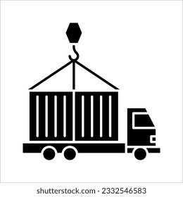 Carriage of goods icon. Freight transportation and logistics line icon, vector illustration on white background