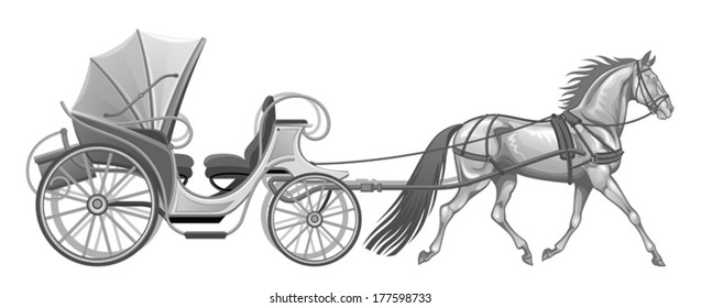 Carriage with horse