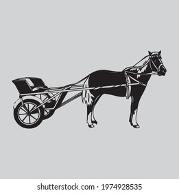 carriage horse drawing vector design

