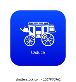 Carriage icon blue vector isolated on white background
