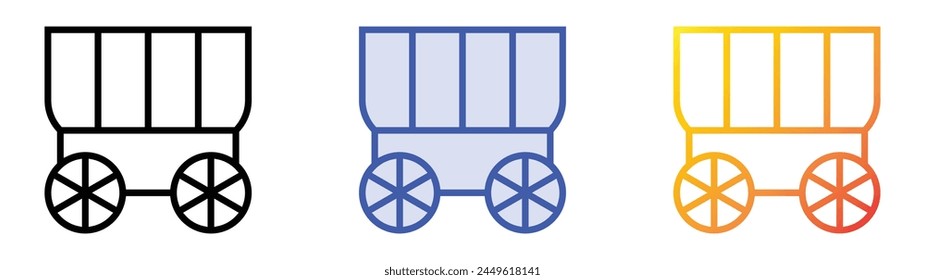 carriage icon. Linear, Blue Fill and Gradient Style Design Isolated On White Background