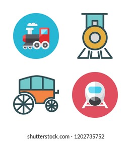 carriage icon set. vector set about train and chariot icons set.