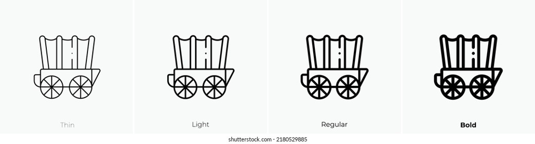 carriage icon. Thin, Light Regular And Bold style design isolated on white background