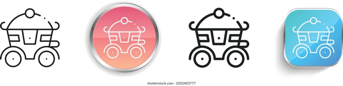 carriage icon. Thin Linear, Regular and Button Style Design Isolated On White Background