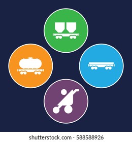 carriage icons set. Set of 4 carriage filled icons such as baby stroller