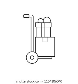 Carriage line icon, vector illustration design. Logistics collection.