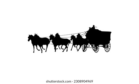 carriage of money, Wild West, high quality vector