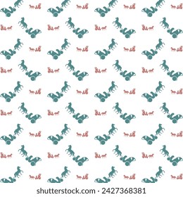 Carriage multicolor repeating trendy pattern textile vector illustration background