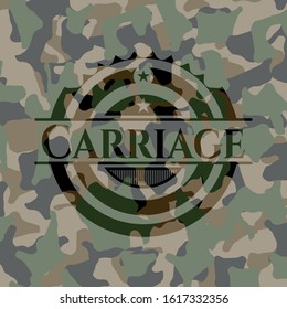 Carriage on camouflage texture. Vector Illustration. Detailed.