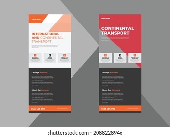carriage roll up banner design template. business transportation service flyer design. cover, roll up banner, poster, print-ready