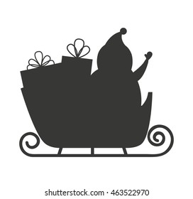 carriage santa claus isolated icon vector illustration design