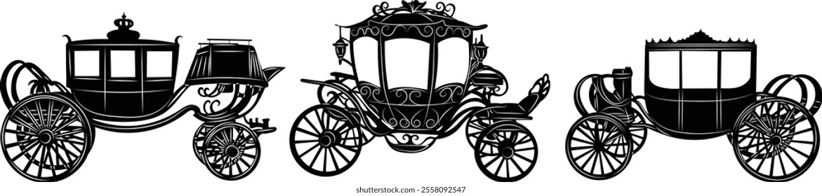 carriage silhouette black on white background