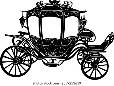 carriage silhouette on white background, vector