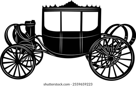 carriage silhouette on white background, vector