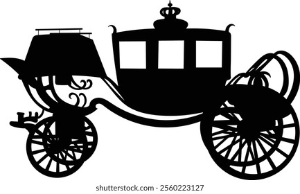 carriage silhouette on white background, vector